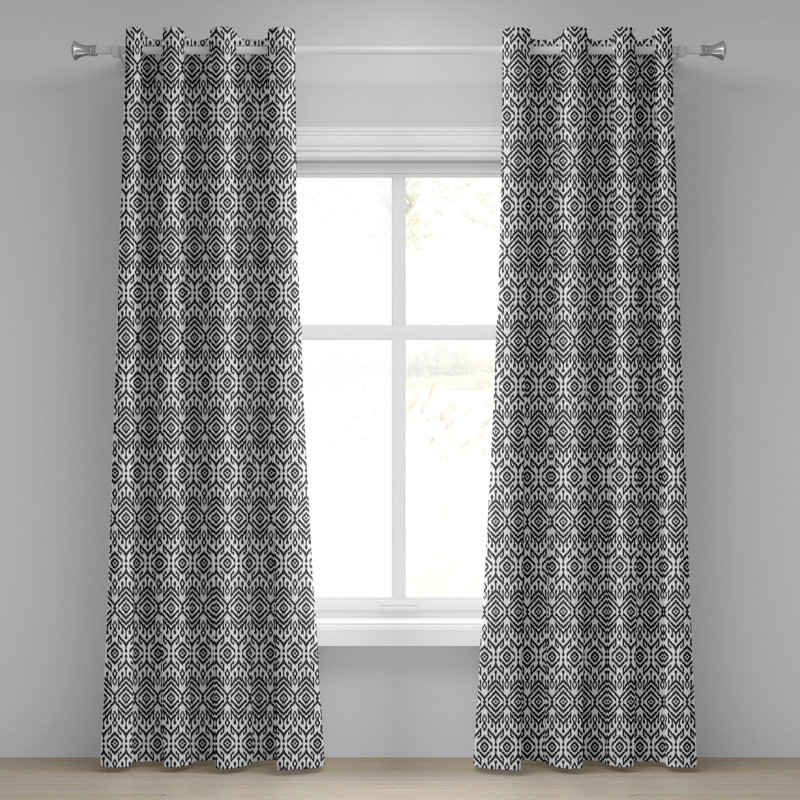 Rideau de fenêtre à 2 panneaux avec œillets Dakota Fields, 50 po, blanc et gris anthracite, L 50 po x L 108 po