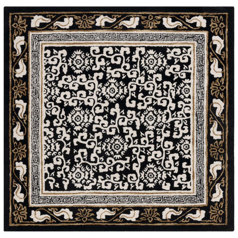 Dural Hand Tufted Wool Oriental Rug, Square 6'