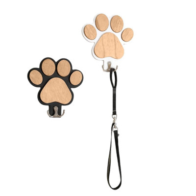 2-Pack Dog Leash Holder For Wall By The Door, Paw-Shaped Leash Hooks For Wall Decorative Wall Hooks For Hanging Keychain, Coats ， Towels, Gifts For Pet Lovers ， Dog Owners