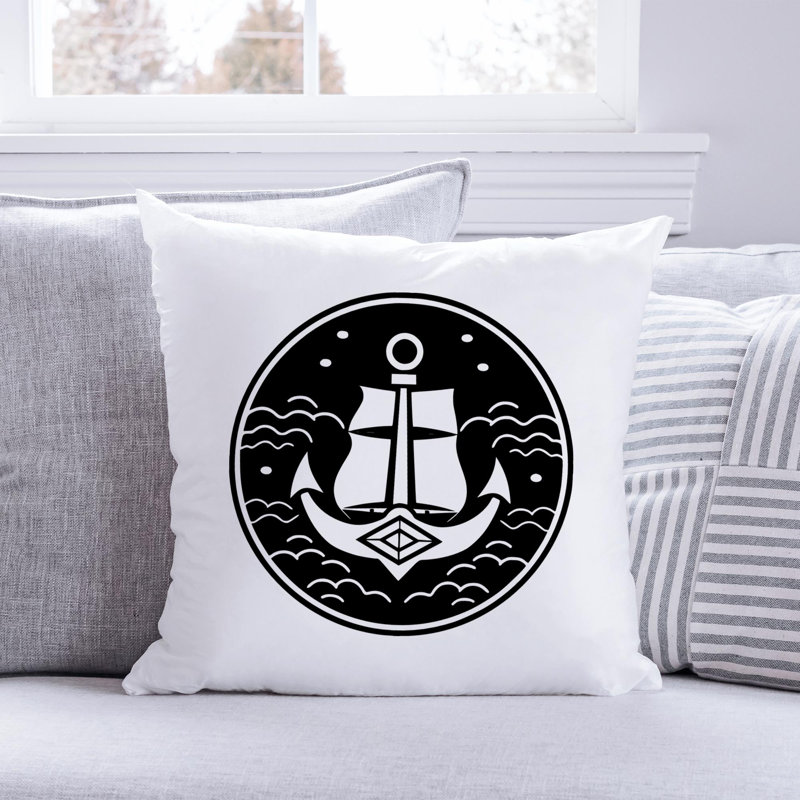 Nautical Sea Life_434 - Coussin décoratif avec coussin décoratif, H 16 po x l 16 po
