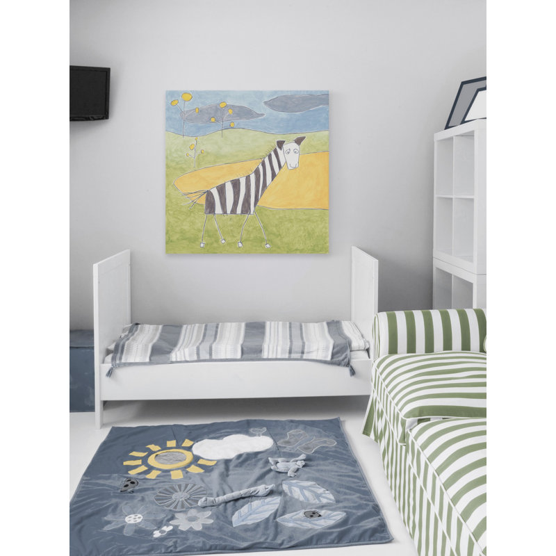 Davon Quinn's Zebra - Painting on Canvas, 45cm H x 45cm W