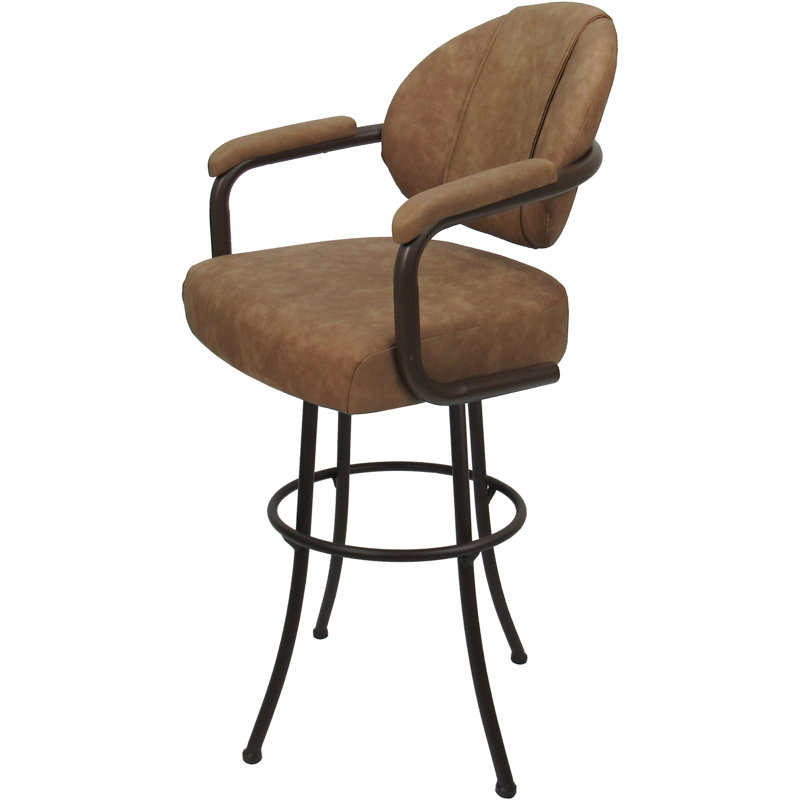 Tabouret de comptoir Madiun, Brun, Brun