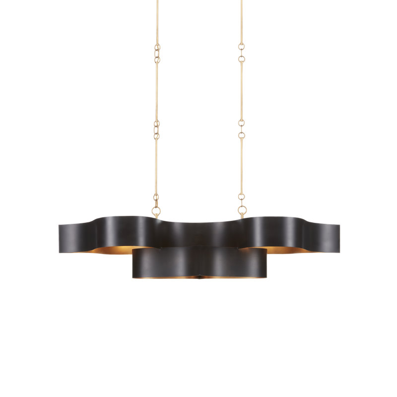 Grand Lotus 6 - Light Chandelier, Satin Black
