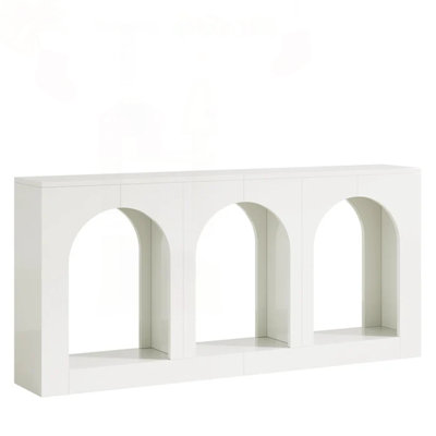 Élégante console arquée avec 3 tablettes de rangement