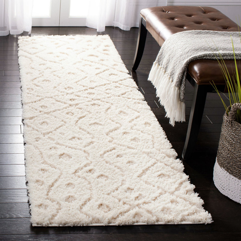 Tapis ivoire Atisha, Tapis de couloir 2 pi 3 po x 8 pi