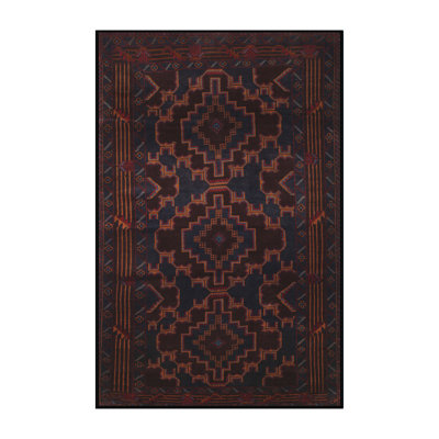 Tapis bleu/brun/gris traditionnel Baymore