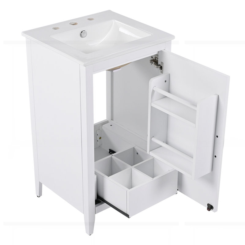 Meuble-lavabo 20,3 po avec lavabo, Blanc