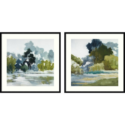 Fields Reflections  - set of 2  by Jacqueline Ellens Framed Wall Art Prints
