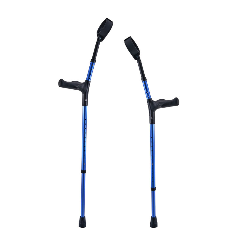 VEVOR Adjustable Aluminum Forearm Crutches with Ergonomic Cuffs - Lightweight Walking Aid for Injury Recovery & Mobility Support