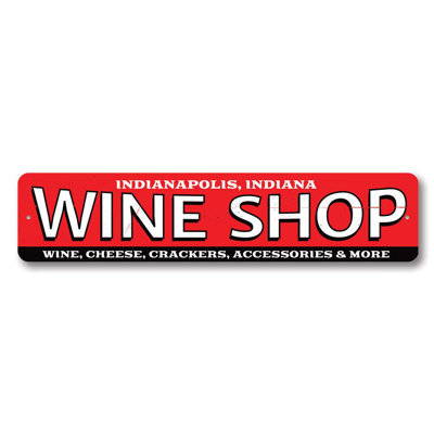 Enseigne en aluminium Wine Shop