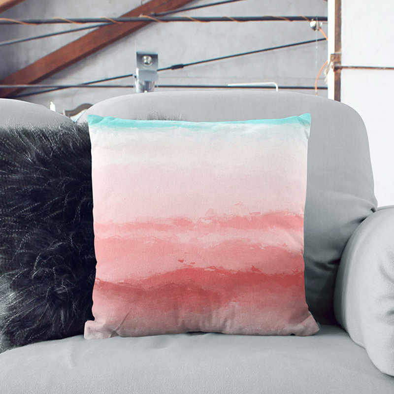 Pink Mountains Cushion with Filling, 55cm H x 55cm W x 20cm D