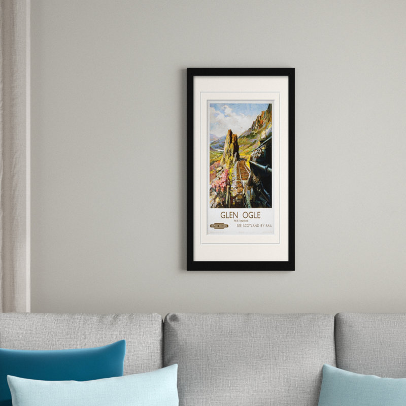 Glen Ogle - No Frame Rectangle Print on MDF, Yellow, Framed, 40cm H x 30cm W