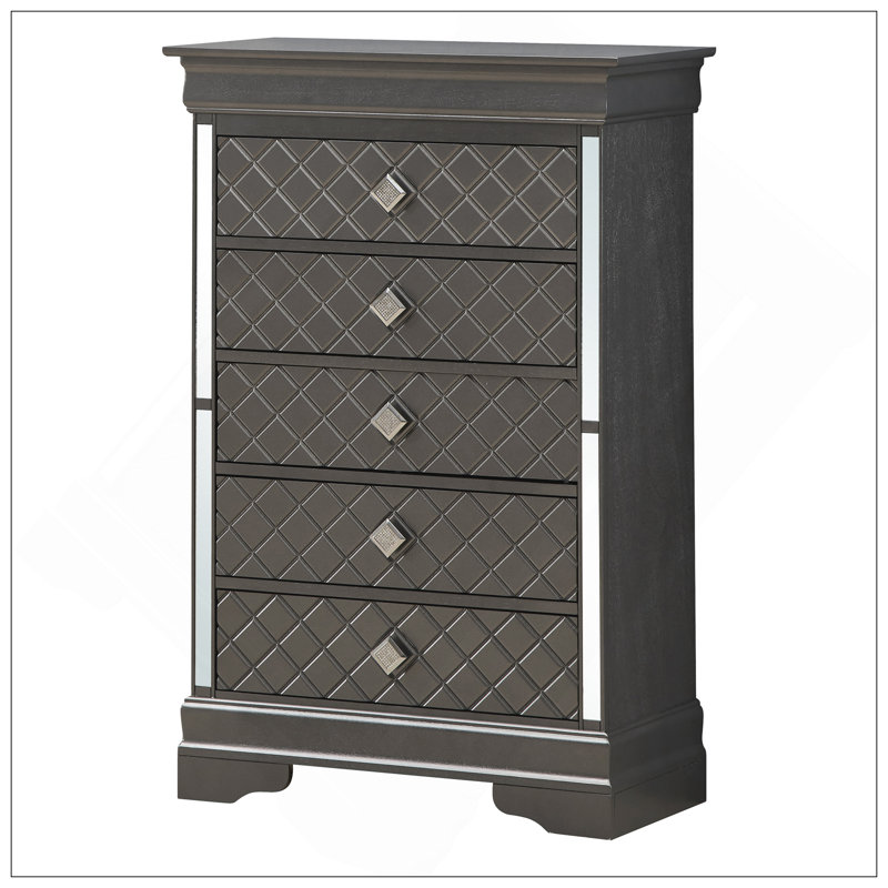 Verona  Chest , Metalic Black, Black