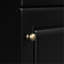 Meuble-lavabo noir de 20 po. Armoire avec lavabo en céramique. Couvercle de trop-plein lisse et cercle en métal. Tablette de porte et tablette réglable. Conception pratique du meuble-lavabo. Finition à l'eau.-574796130