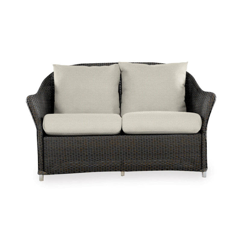 Weekend Retreat Outdoor 2 - Seat Loveseat, Canvas Black Sunbrella® Canvas, Mink