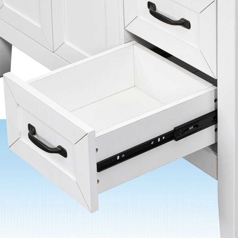 Ensemble de meuble-lavabo simple 36 po Jermey, Blanc, Noir mat