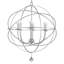 Lustre spectaculaire de style globe à 6 lumières avec détails en verre soufflé à la main Jayden-2077398938-2077398935
