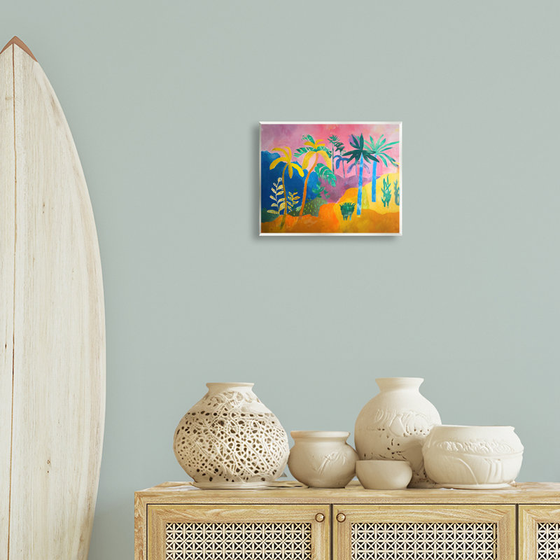 «Vivid Tropical Palms», art mural sur bois par Ramona Murdock