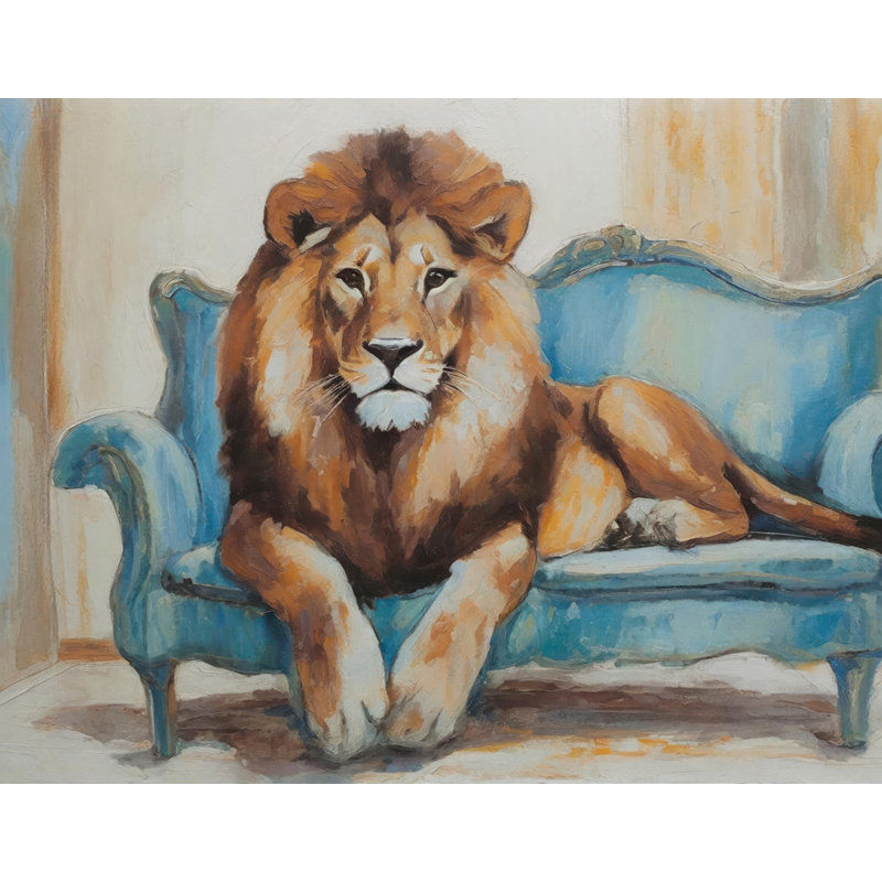 «Lion Couch» sur toile, H 15 po x l 18 po