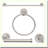 Modern Nickel Round Bathroom Hardware Set - 4 Piece Towel Bar Accessory, 24 Inch