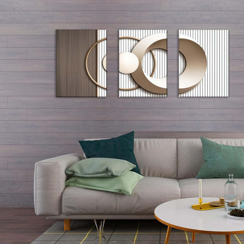 3 Piece Wrapped Canvas Print, 60 cm H x 120 cm W