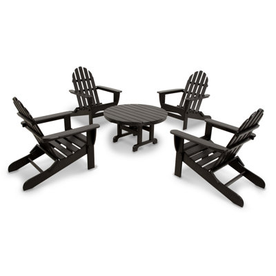 POLYWOOD Classics 5-Piece Folding Adirondack Conversation Set
