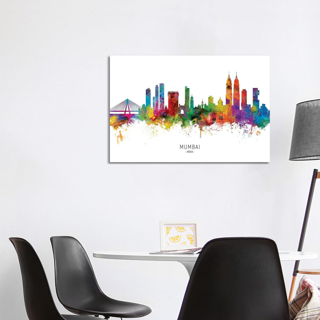 Mumbai Skyline India Bombay by Michael Tompsett - Wrapped Canvas Print