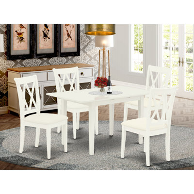 Mcbeth Butterfly Leaf Rubberwood Solid Wood Dining Set by Longshore Tides