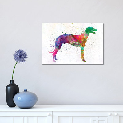 Lévrier à l'aquarelle par Paul Rommer - peinture sur toile tendue