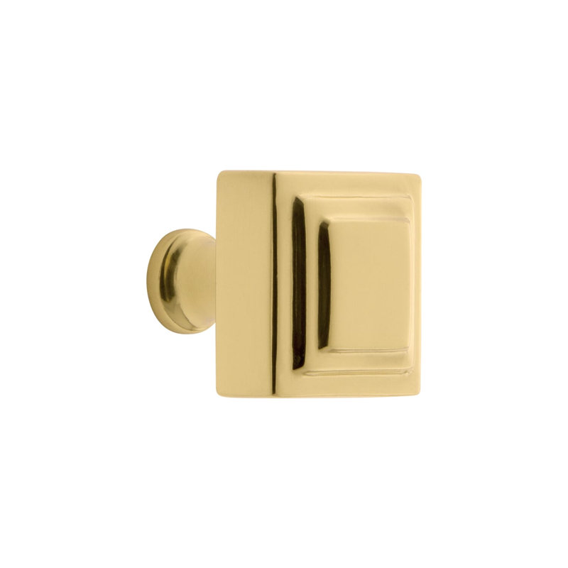 Carré Square Cabinet Knob, Polished Brass