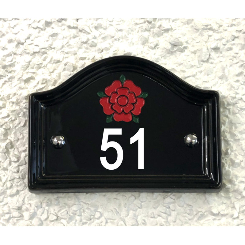 Walsham 16.5cm H Ceramic House Number, Black, 51