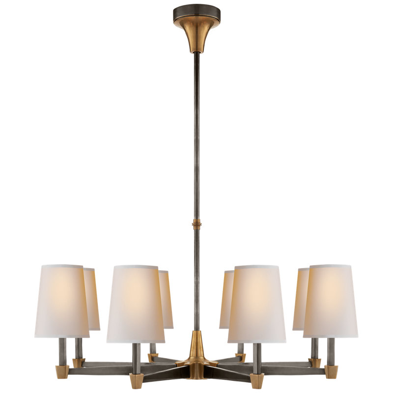 Caron 8 - Light Chandelier, Bronze/Antique Brass