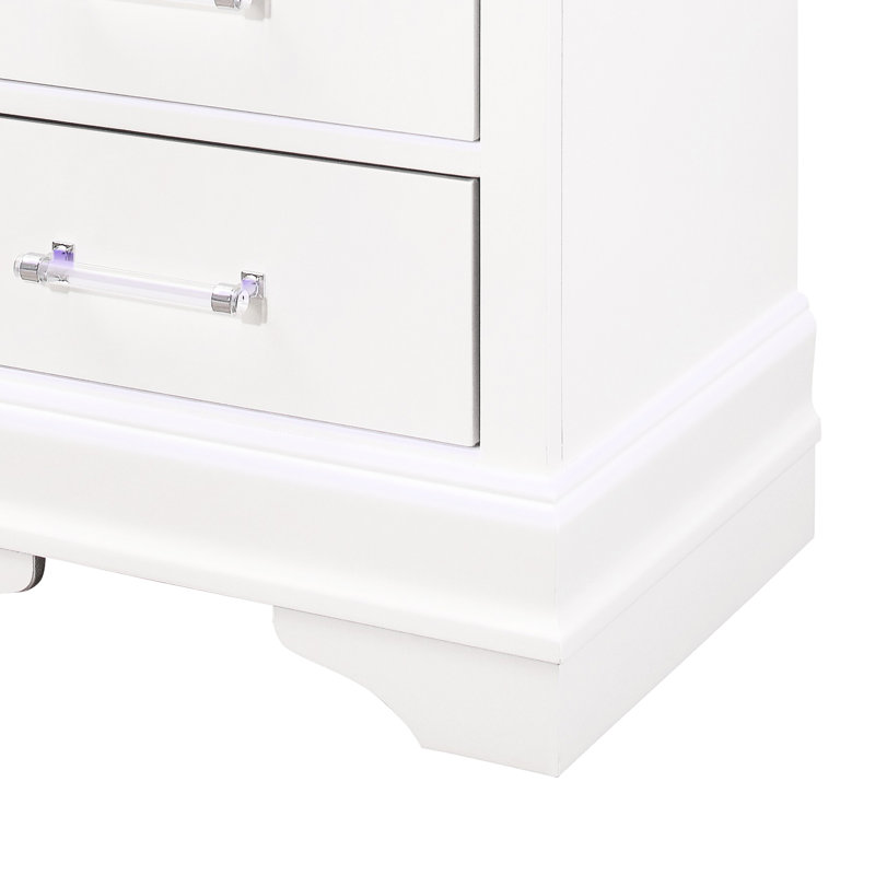 Table de chevet en bois massif avec table de chevet 2 tiroirs avec unité