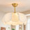 Ventilateurs de plafond avec lumières, ventilateur de lustre à fleurs avec lumière et télécommande, Fandelier côtier pour chambre à coucher, salon, cuisine, vestibule (26 pouces, 6 vitesses, hauteur réglable)