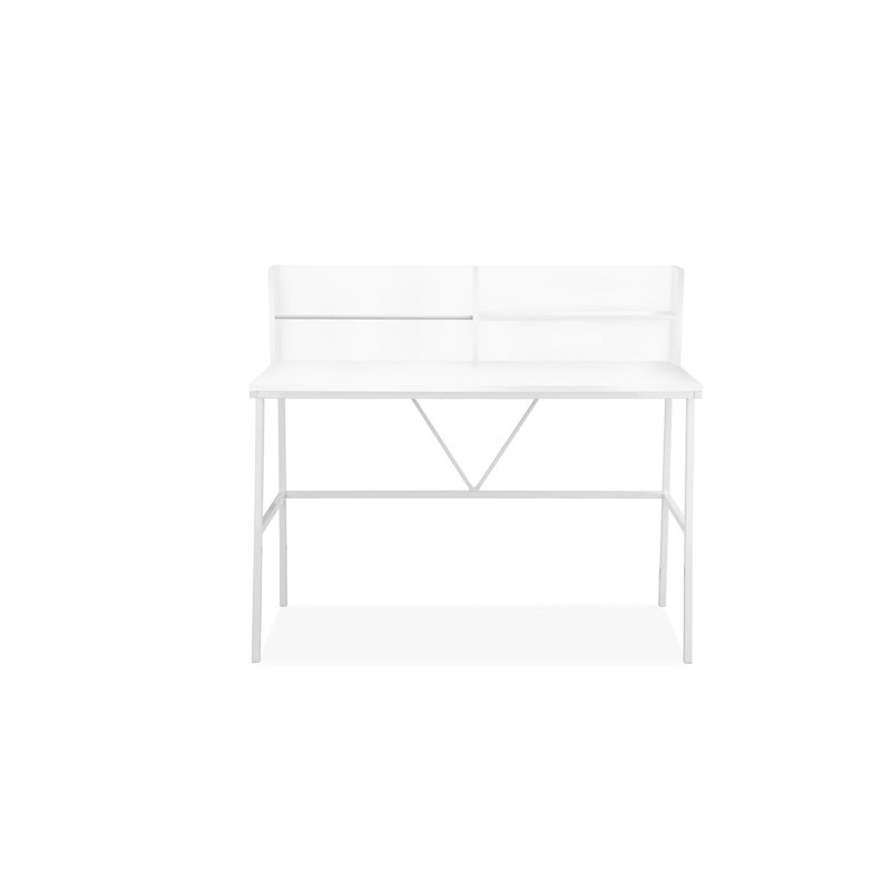 Deidra Metal Base Writing Desk, White