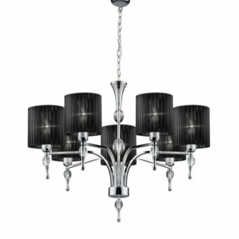 7 - Light Drum Chandelier, Black