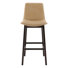 Tabouret de bar et de comptoir moderne en similicuir avec pieds en bois massif (ensemble de 2)