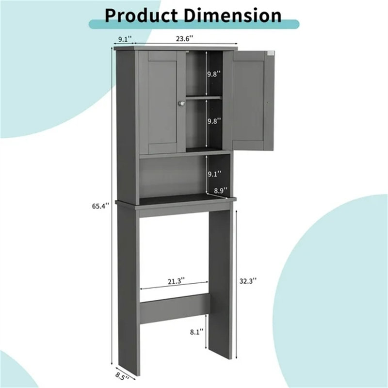 Fridlet Over The Toilet Storage, Gray