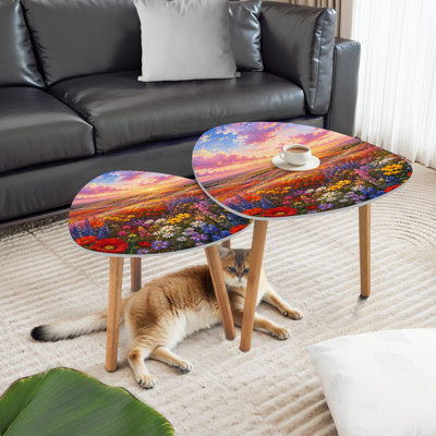 Ensemble de 2 tables basses gigognes Triangle