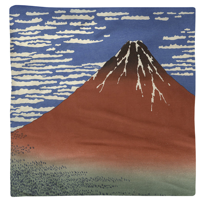 Katsushika Hokusai Cotton Square Napkin, Red/Blue