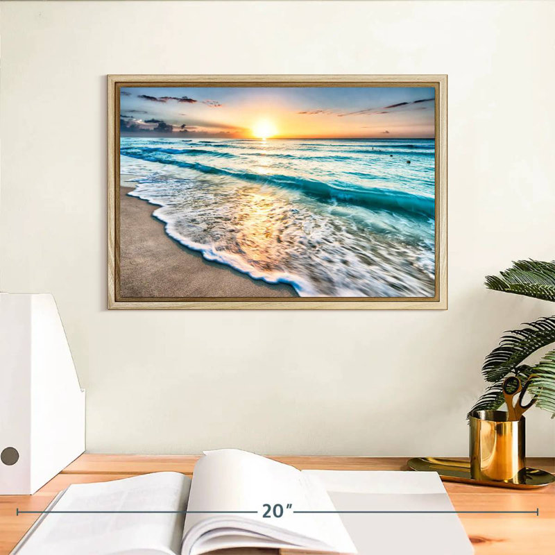 Foam Cancun Berklee, Cadre flottant en bois naturel, 13 po x 9 po