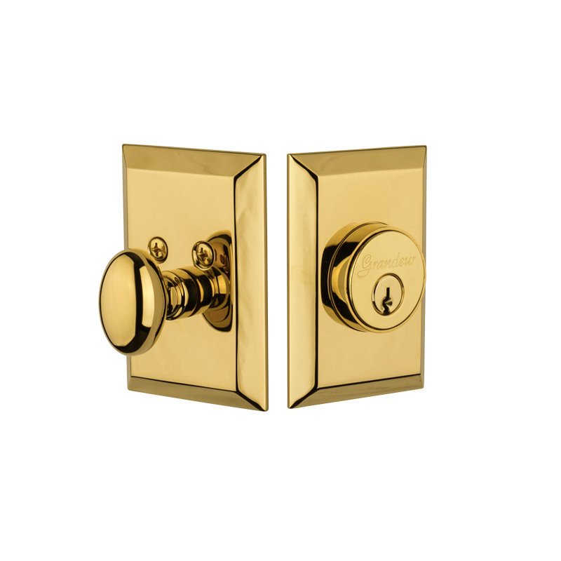 Fifth Avenue Single Cylinder Deadbolt, Lifetime Brass