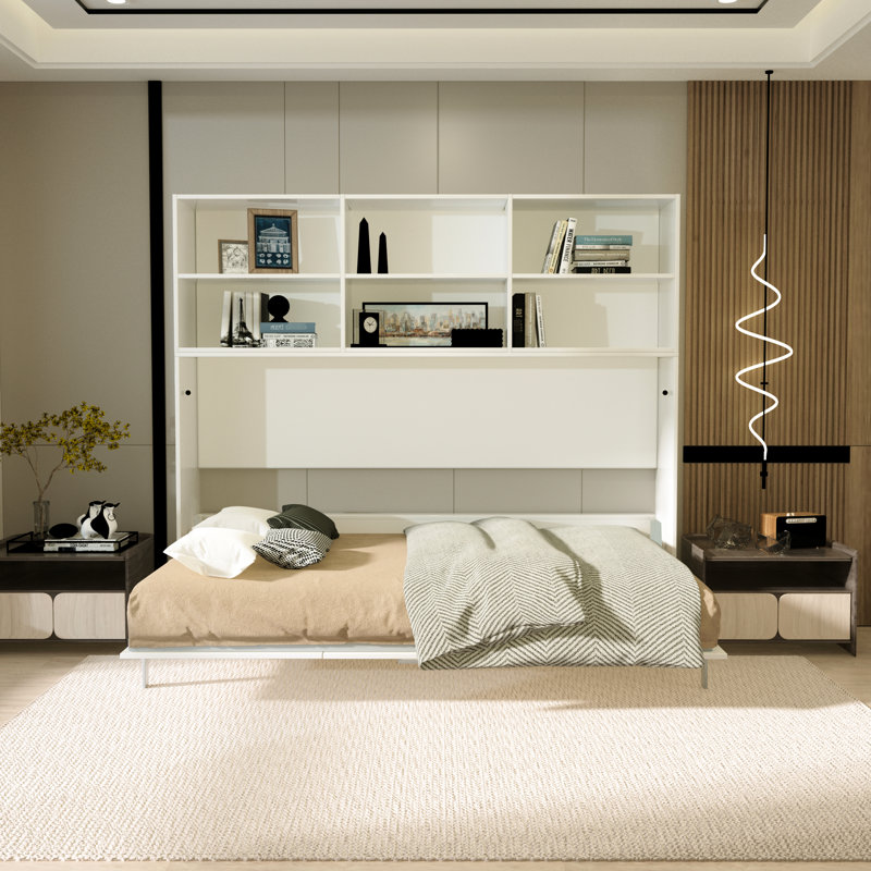 Lit horizontal moderne avec tablette - simple pour optimiser l'espace