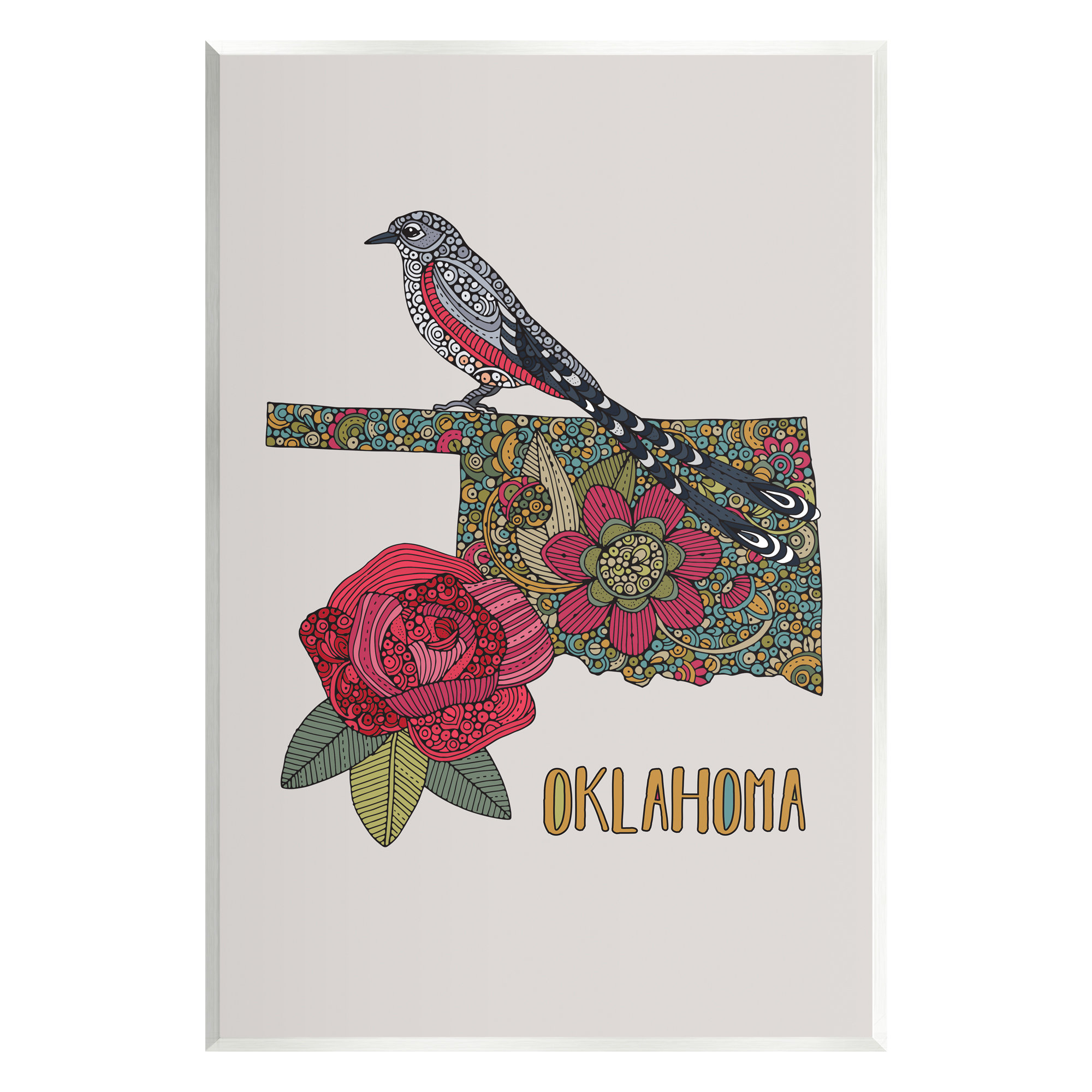 Stupell Industries Oklahoma State Bird & Flower Detailed Floral by ...