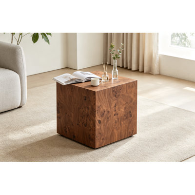 Table basse carrée de 40 cm (15,7 po) en MDF texturé marbre noir, table d'appoint cubique, table de chevet prête à l'emploi pour salon, chambre et bureau