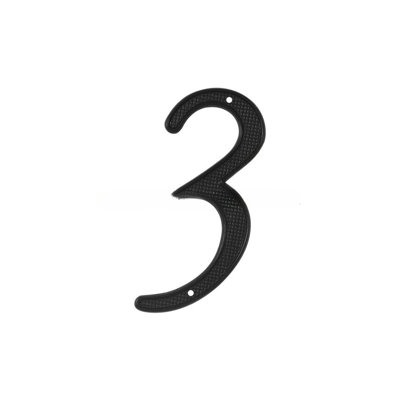 Deltana RNZ4-3 4" Numbers Zinc Die-Cast, Black