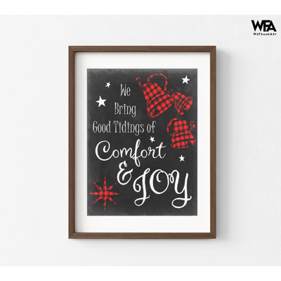 «Comfort and Joy In Red» par Sharon Chandler, décoration murale tableau cloche de Noël, impression d'affiche de bonté, maison de grand-mère festive