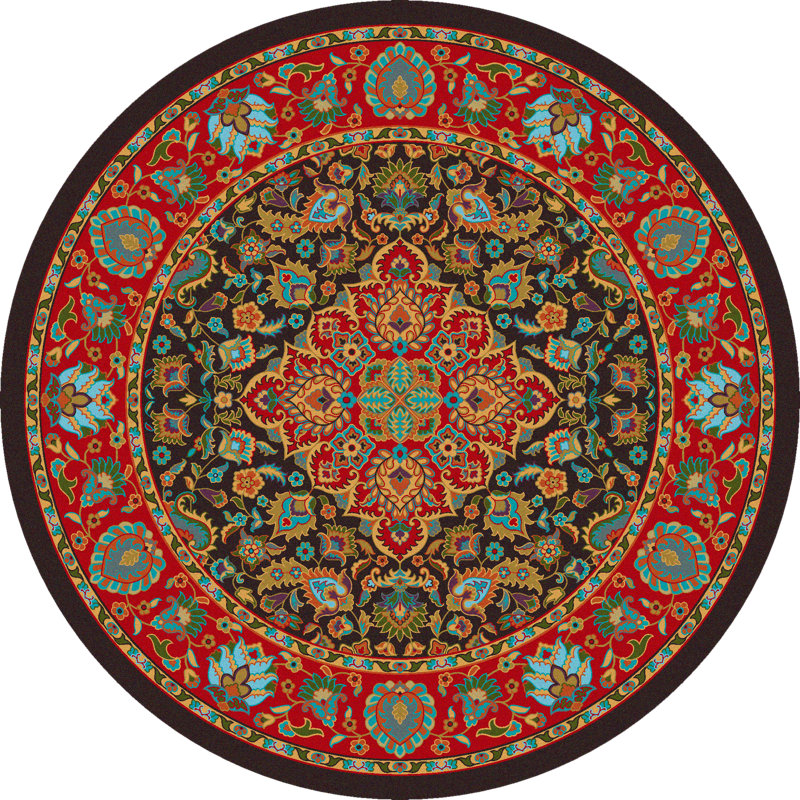 Tapis rouge / bleu / noir à motif oriental Prolley, Tapis de couloir 2 pi 1 po x 7 pi 8 po