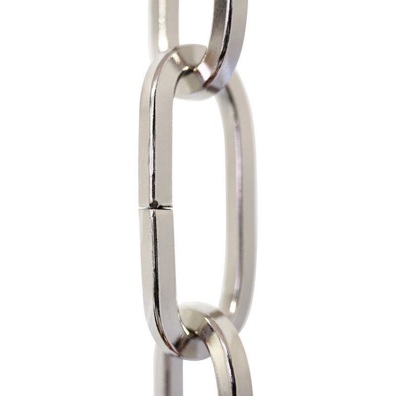 Chaîne de lustre décorative à maillons standard, Nickel poli, 120"H x 0.79"W x 0.16"D
