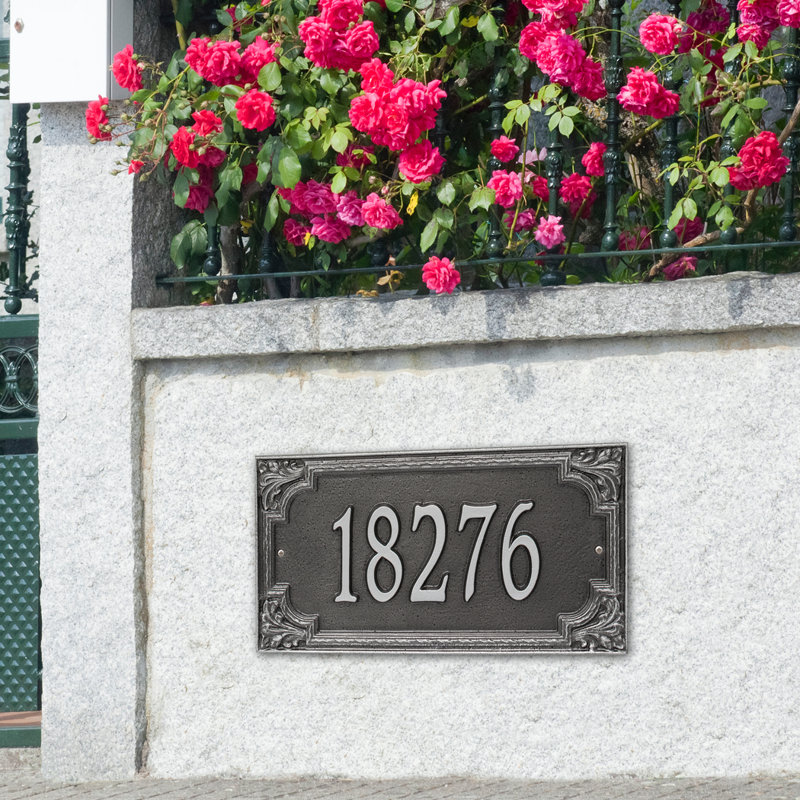 Plaque d'adresse murale 1 ligne Signature Series, Gris, Oui, Gris fumée